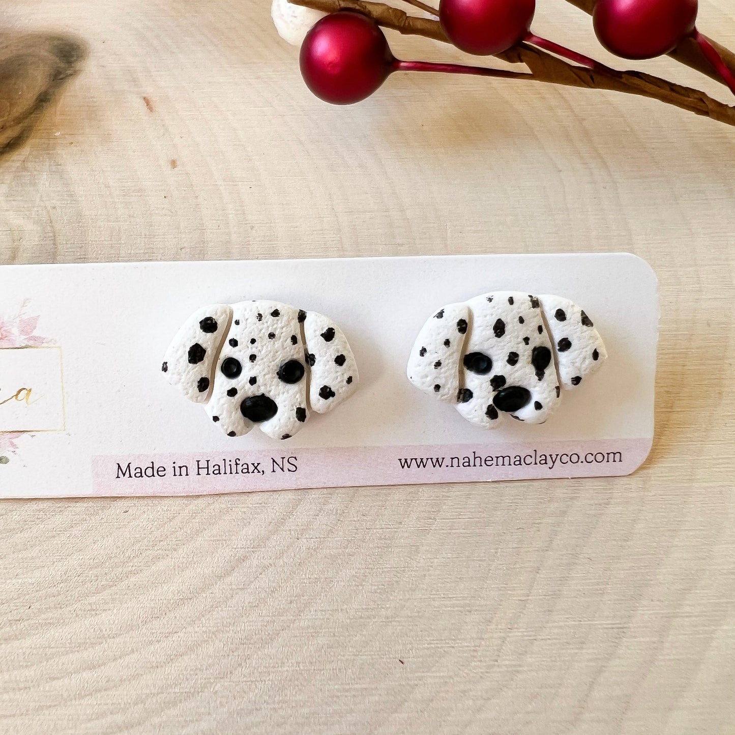 Dog Studs clay earrings