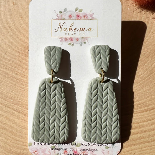 Sweater Weather clay earrings