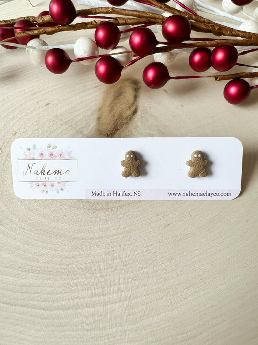 Mini Gingerbread clay earrings