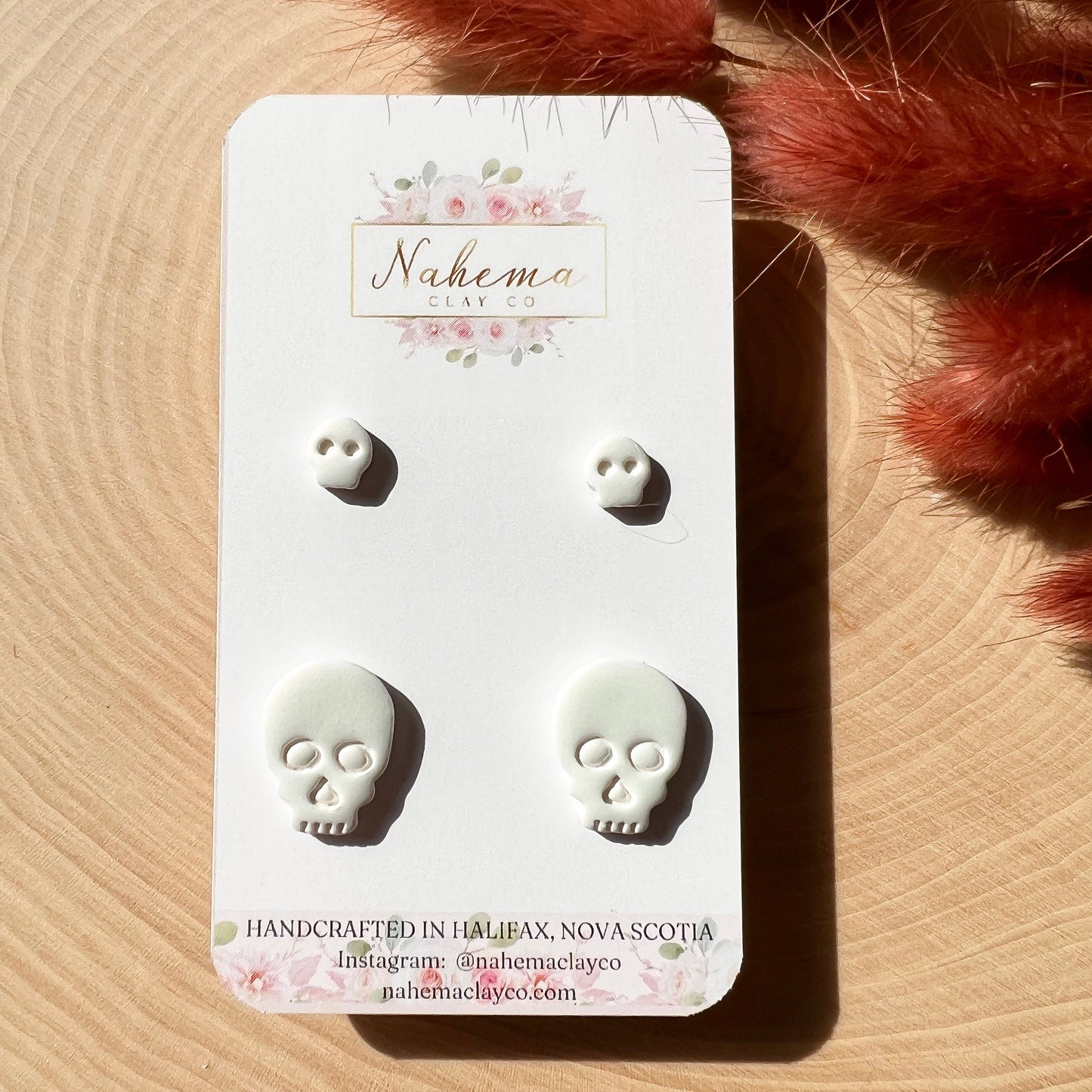 Me & Mini Skull Duo clay earrings