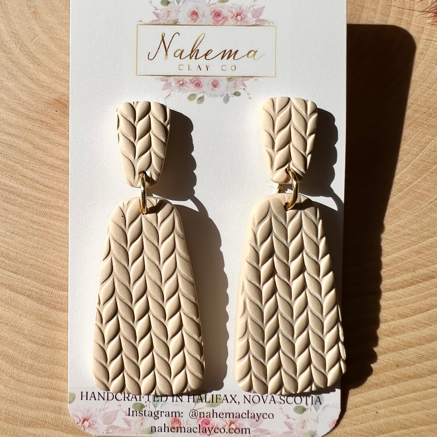 Sweater Weather clay earrings