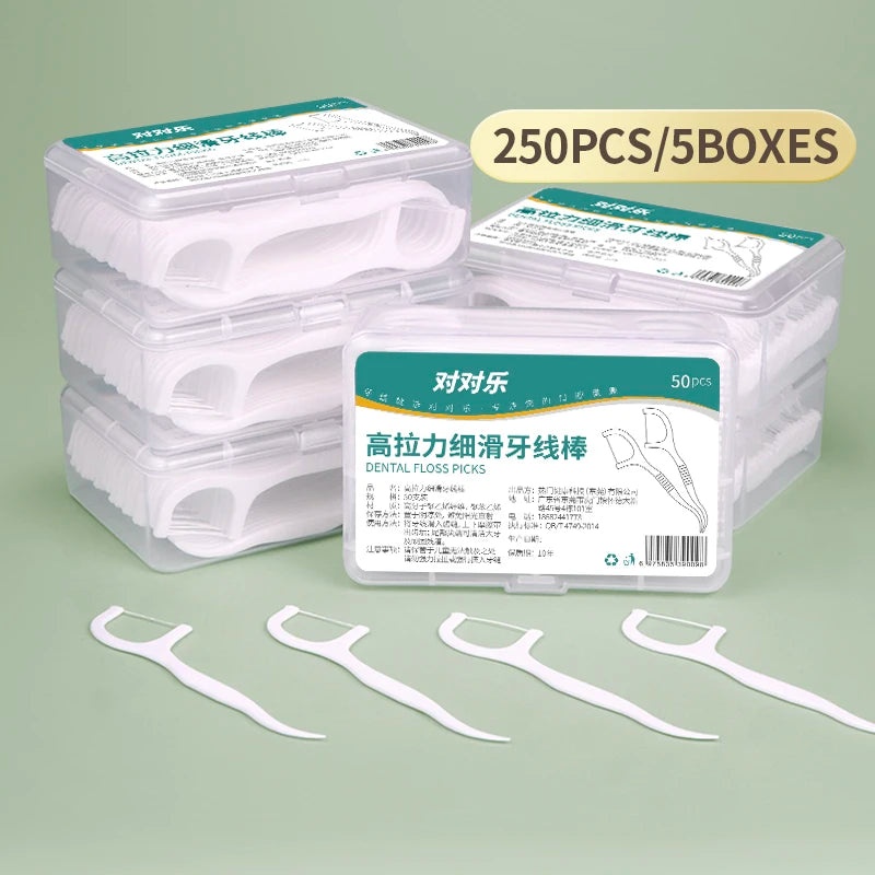 150/100/250/1000pcs Ultra-Fine Disposable Dental Floss Sticks ā Portable, Safe & Easy to Use