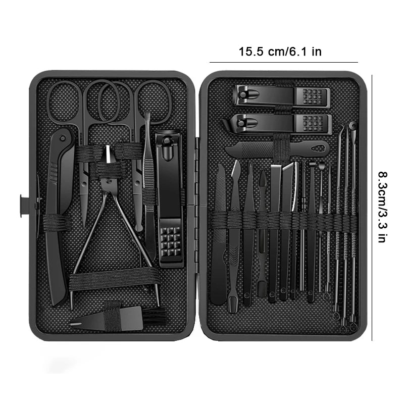8/12/15/20/24 Pcs Manicure Nail Clipper Set – Stainless Steel Pedicure & Beauty Grooming Kit