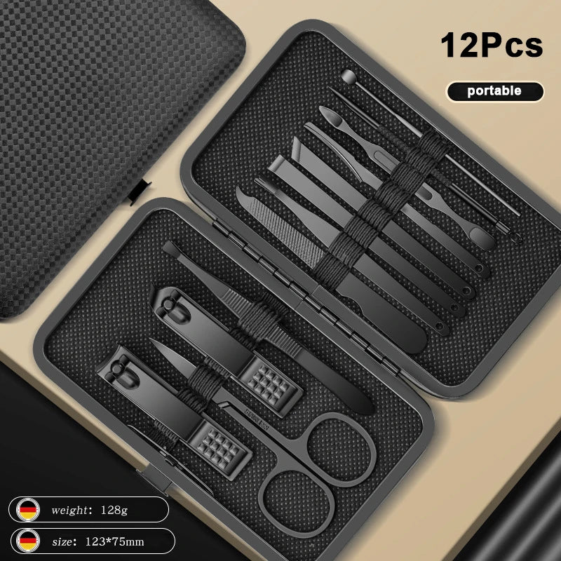 8/12/15/20/24 Pcs Manicure Nail Clipper Set – Stainless Steel Pedicure & Beauty Grooming Kit