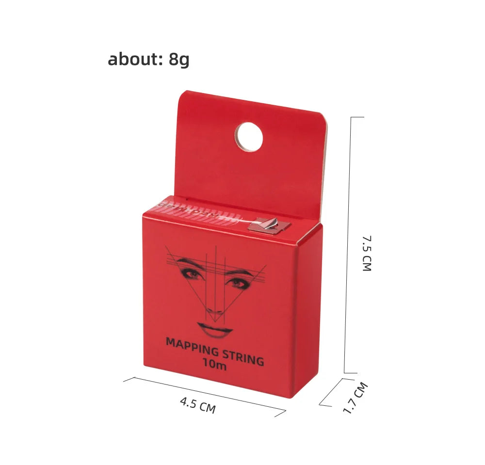 10m Eyebrow Mapping Marker Thread – Pre-Inked Microblading PMU String for Precise Brows