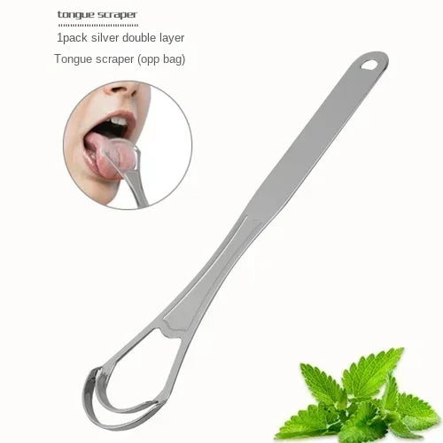 1/2 Pcs Reusable Stainless Steel Tongue Scraper – Oral Hygiene Cleaner for Fresh Breath & Healthy Mouth