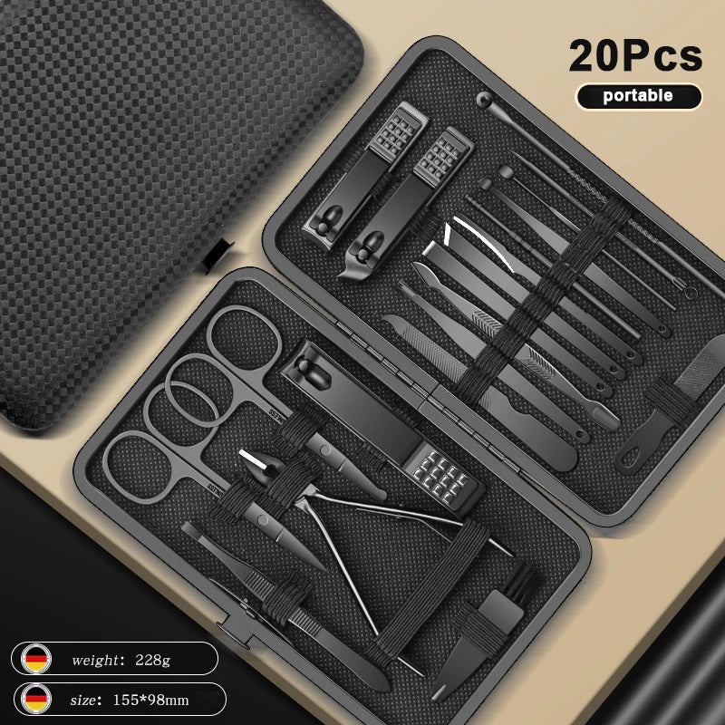 8/12/15/20/24 Pcs Manicure Nail Clipper Set – Stainless Steel Pedicure & Beauty Grooming Kit