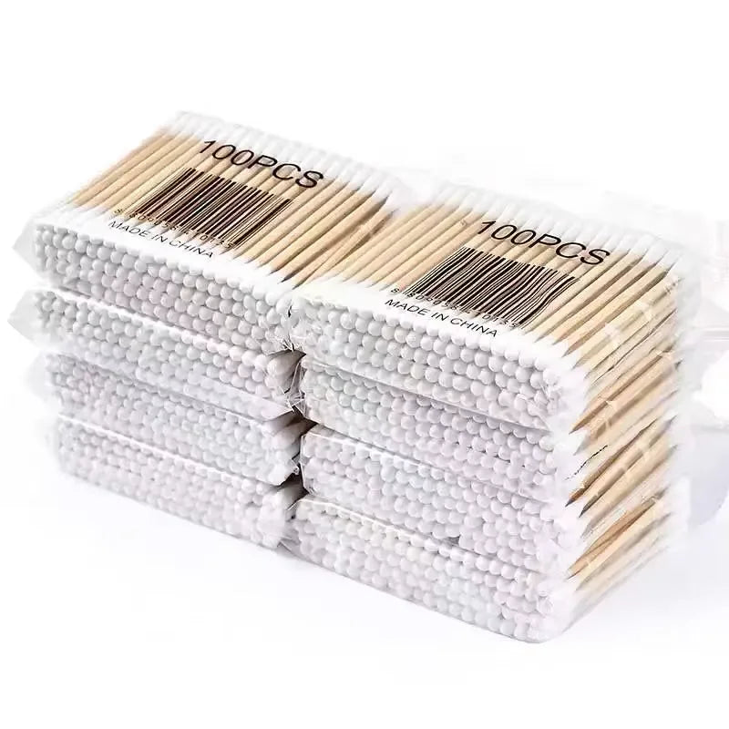 100pcs Disposable Double-Ended Cotton Swabs β Ear Cleaning & Makeup Removal