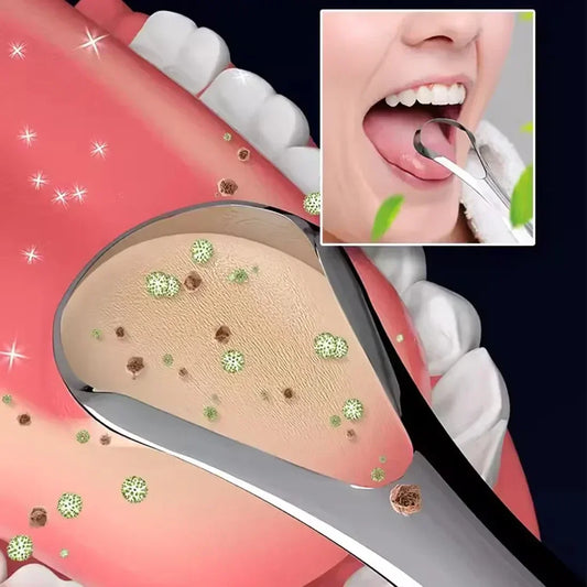 1/2 Pcs Reusable Stainless Steel Tongue Scraper – Oral Hygiene Cleaner for Fresh Breath & Healthy Mouth