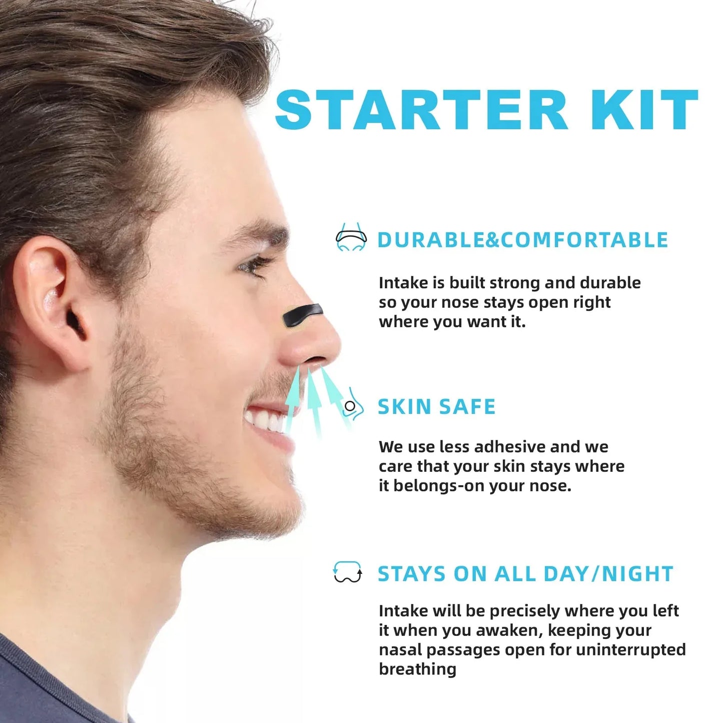 Magnetic Nasal Breathing Dilators Kits Sport Nasal Dilator Boost Oxygen Intake, Breathing Refill Nose Clip