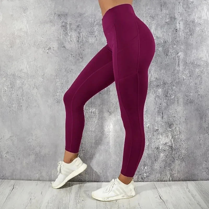 Yoga Fitness Women’s Leggings – High Waist Tights with Pocket, Butt Lifting