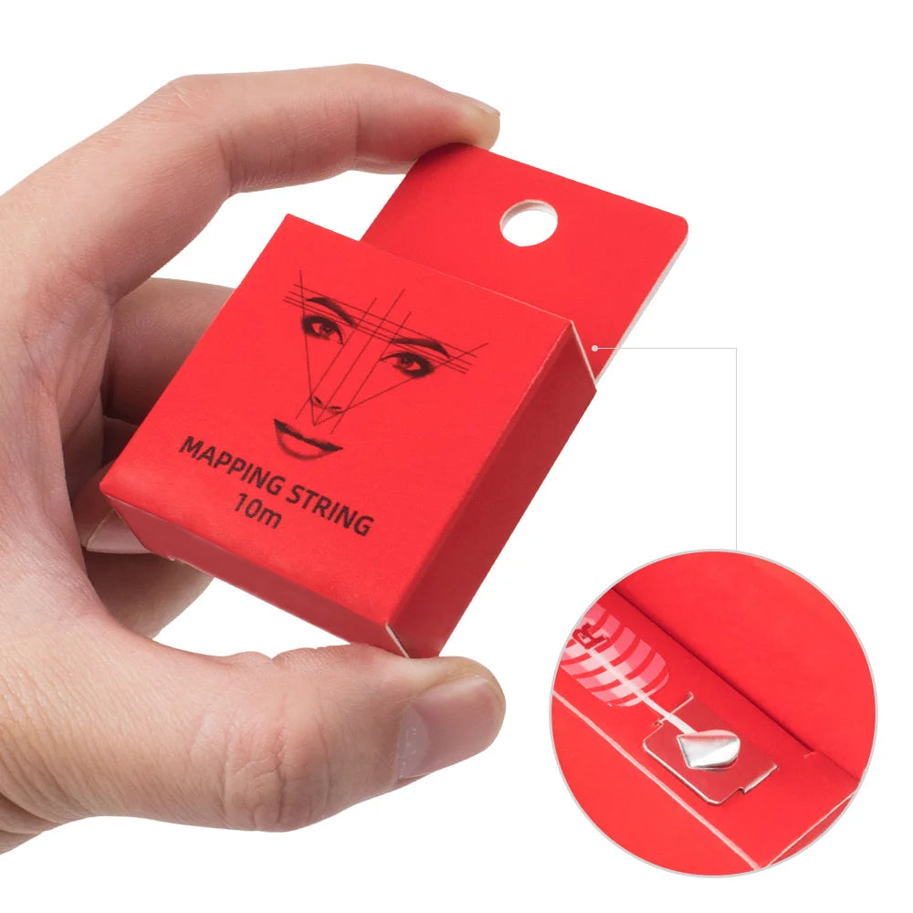 10m Eyebrow Mapping Marker Thread – Pre-Inked Microblading PMU String for Precise Brows