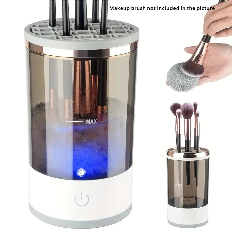 USB Electric Makeup Brush Cleaner – Quick & Portable Brush Cleaning Machine with Collars