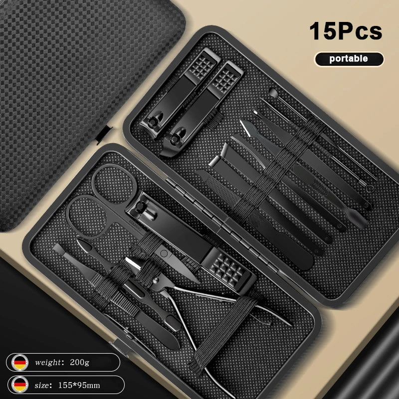 8/12/15/20/24 Pcs Manicure Nail Clipper Set – Stainless Steel Pedicure & Beauty Grooming Kit