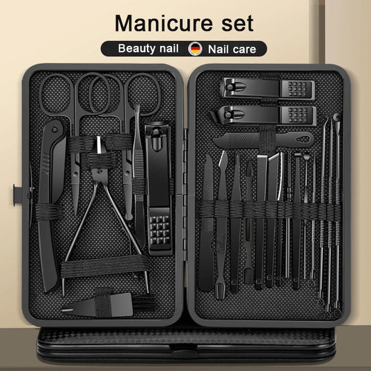 8/12/15/20/24 Pcs Manicure Nail Clipper Set – Stainless Steel Pedicure & Beauty Grooming Kit