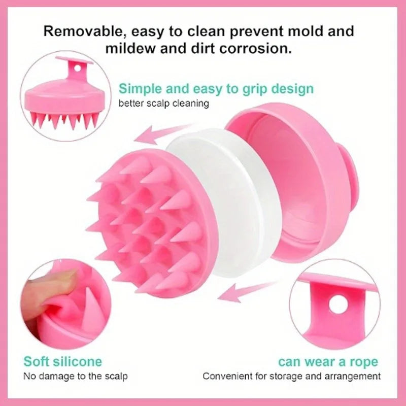2-in-1 Silicone Scalp Massager & Shampoo Brush – Gentle Head Spa Tool for Hair Growth & Relaxation