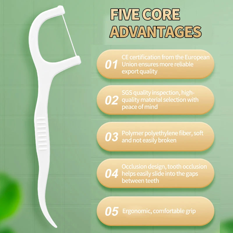 150/100/250/1000pcs Ultra-Fine Disposable Dental Floss Sticks ā Portable, Safe & Easy to Use