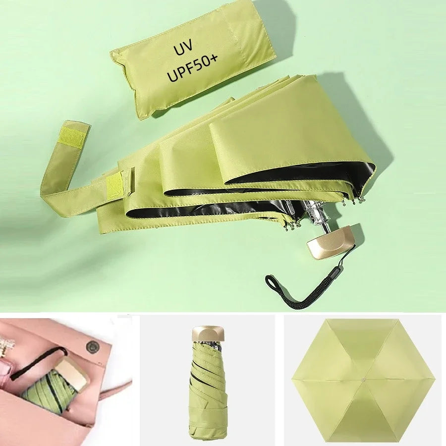 Mini Pocket Umbrella – Portable Travel Sun & Rain Parasol | UPF50+ Folding Capsule Umbrella