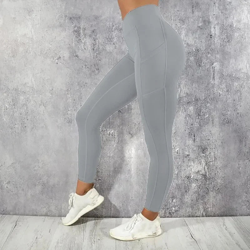 Yoga Fitness Women’s Leggings – High Waist Tights with Pocket, Butt Lifting
