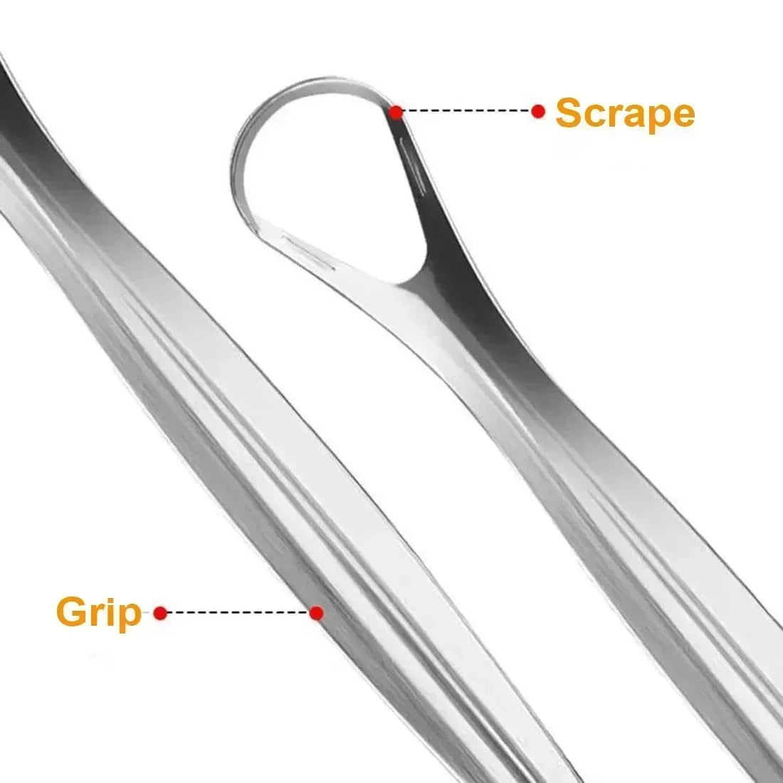1/2 Pcs Reusable Stainless Steel Tongue Scraper – Oral Hygiene Cleaner for Fresh Breath & Healthy Mouth