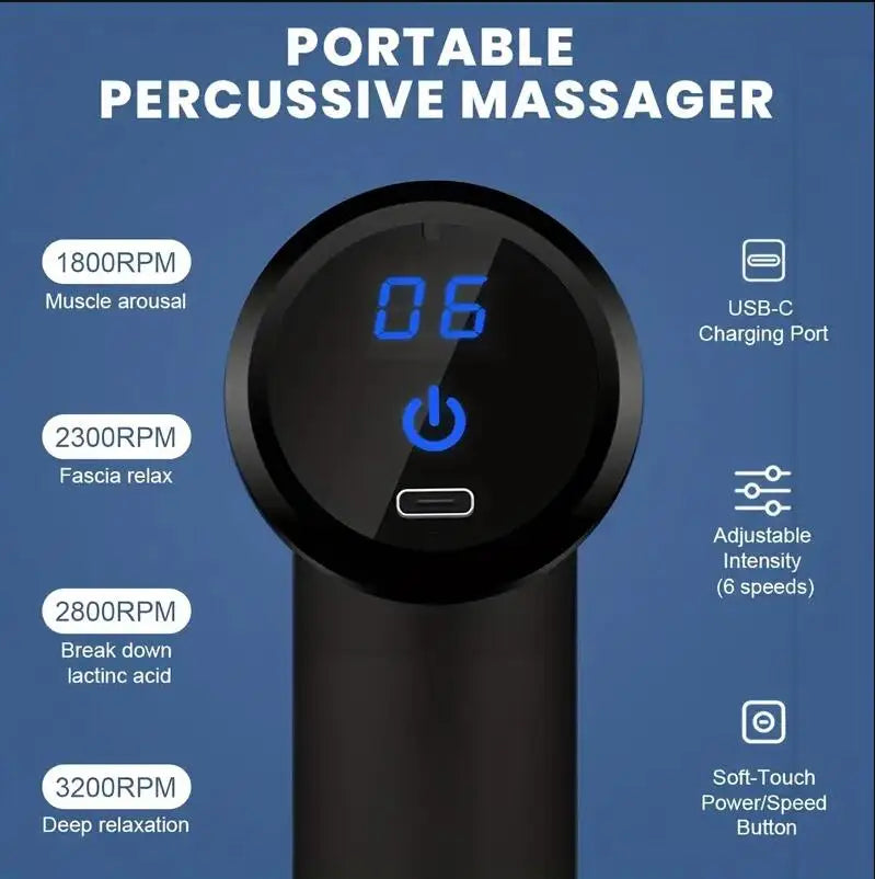 Mini Muscle Massage Gun – Portable Deep Tissue Handheld Percussion Massager for Back, Neck & Legs