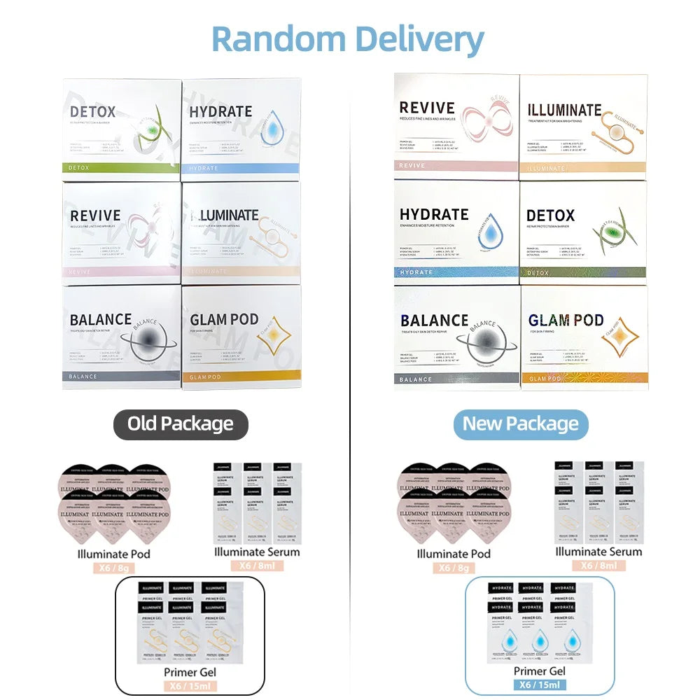 Facial SPA CO2 Bubble Oxygen Beauty Machine CO2 Gel Glam Revive Illuminate Exfoliate Pods Serum Oxygen Pods Capsule Kits