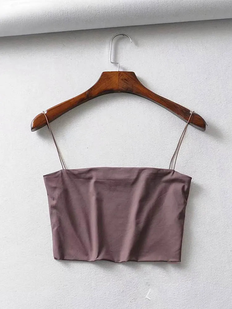 2025 Summer Women’s Crop Top – Sexy Elastic Cotton Cami Sleeveless Short Tank Top
