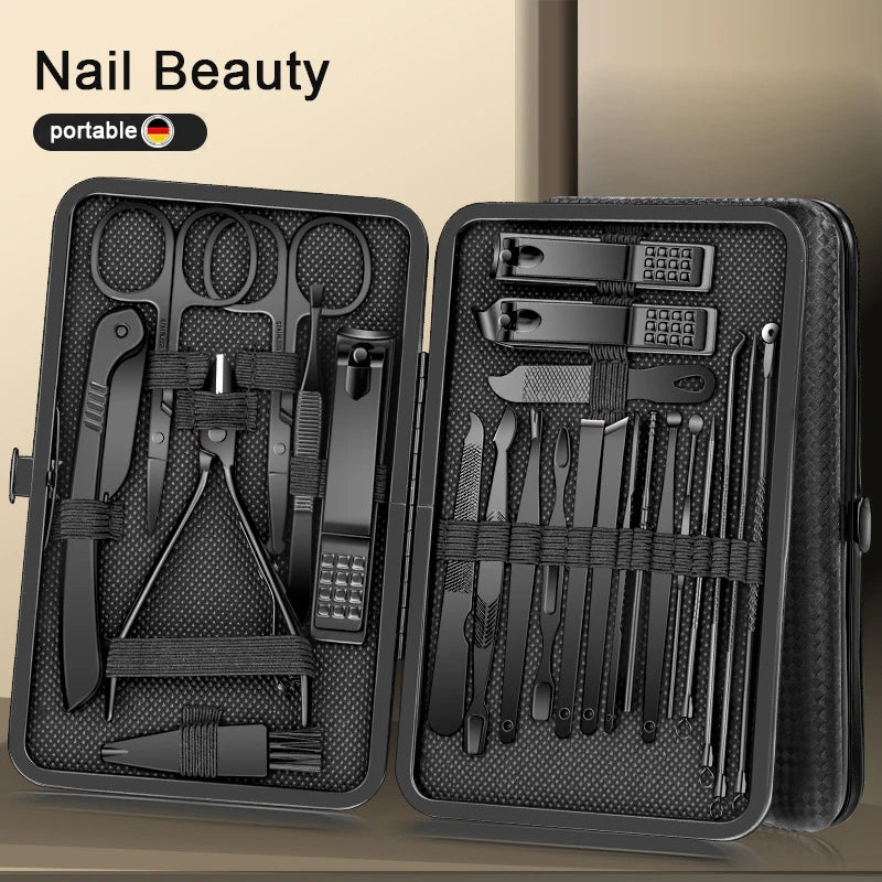 8/12/15/20/24 Pcs Manicure Nail Clipper Set – Stainless Steel Pedicure & Beauty Grooming Kit
