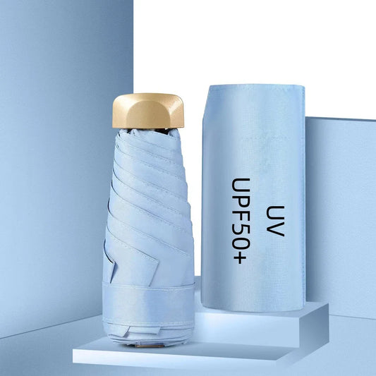 Mini Pocket Umbrella – Portable Travel Sun & Rain Parasol | UPF50+ Folding Capsule Umbrella