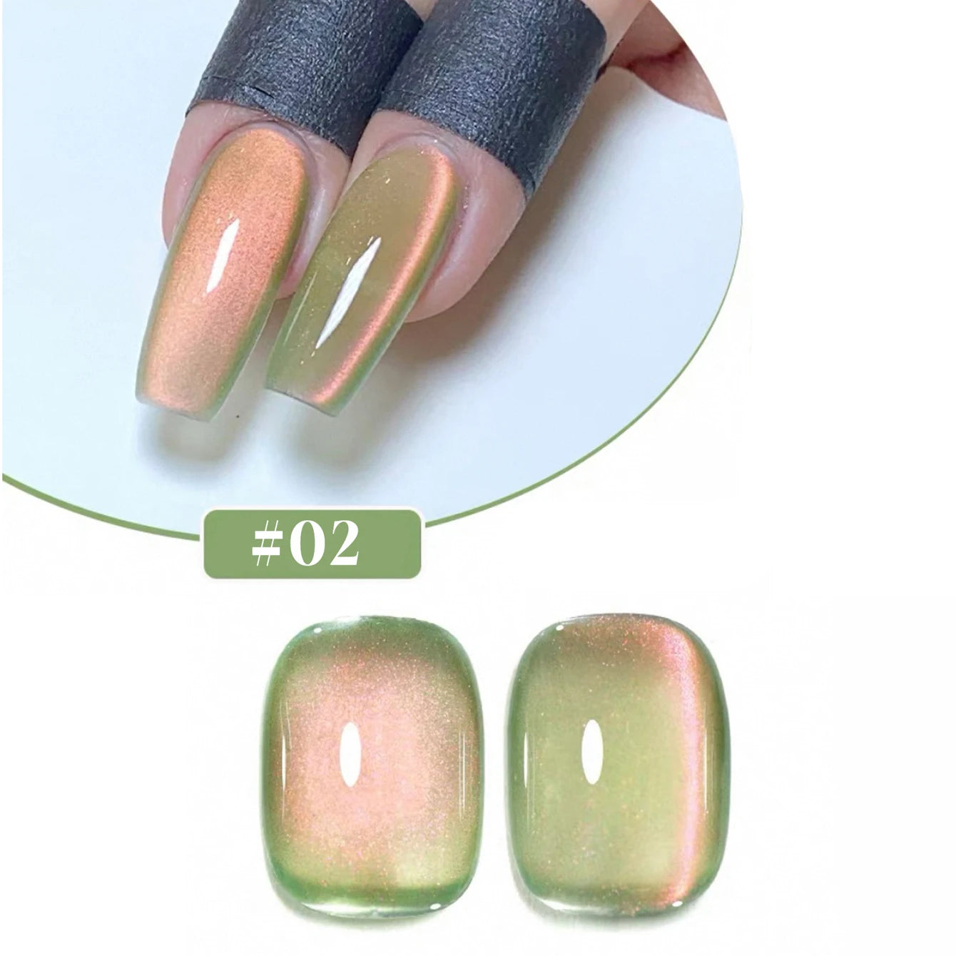 1/6PCS SS25 Cat Eye Gel Polish Kit – 5 Colors w/ Glass Beads & Crystal Effect | Professional Nail Art Manicure Supplies