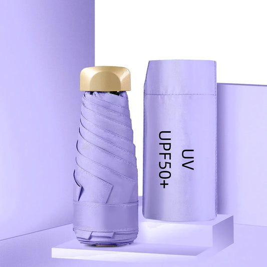 Mini Pocket Umbrella – Portable Travel Sun & Rain Parasol | UPF50+ Folding Capsule Umbrella