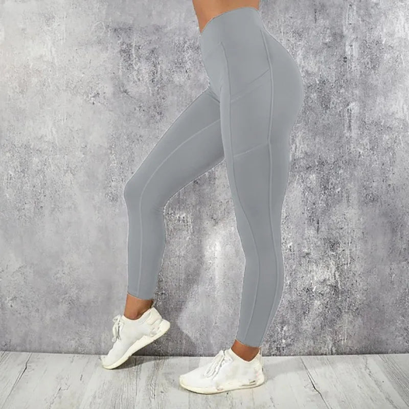 Yoga Fitness Women’s Leggings – High Waist Tights with Pocket, Butt Lifting