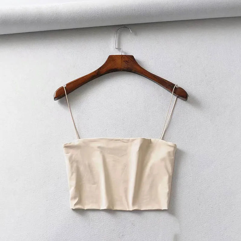 2025 Summer Women’s Crop Top – Sexy Elastic Cotton Cami Sleeveless Short Tank Top