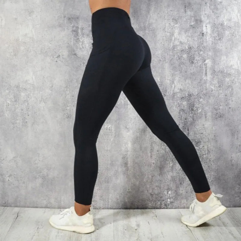 Yoga Fitness Women’s Leggings – High Waist Tights with Pocket, Butt Lifting