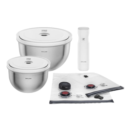 ZWILLING Fresh & Save BOWLS Stainless Steel / M/L Vacuum Starter Set, 9 Piece