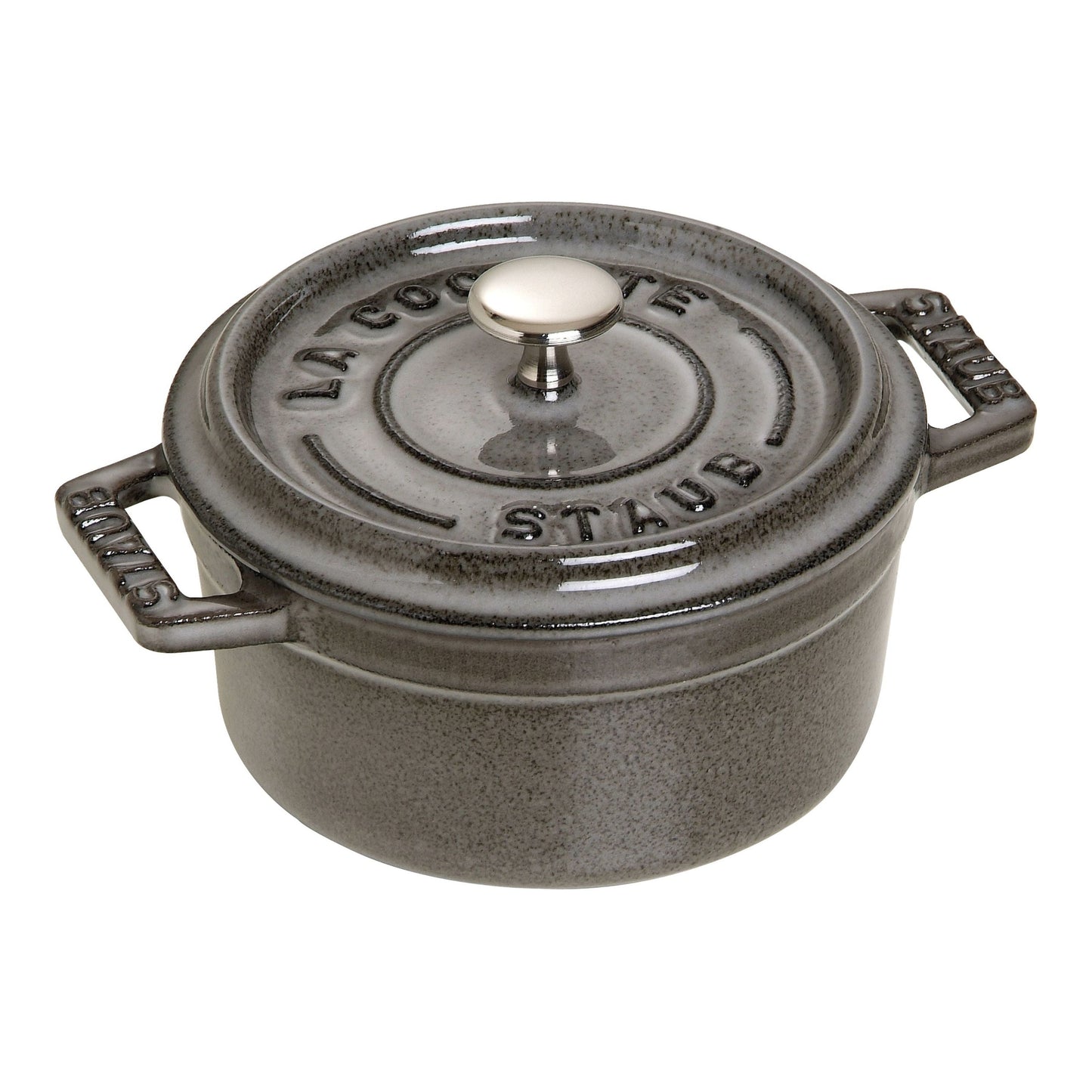 STAUB La Cocotte 250 mL Cast Iron Round Mini Cocotte, Graphite-Grey