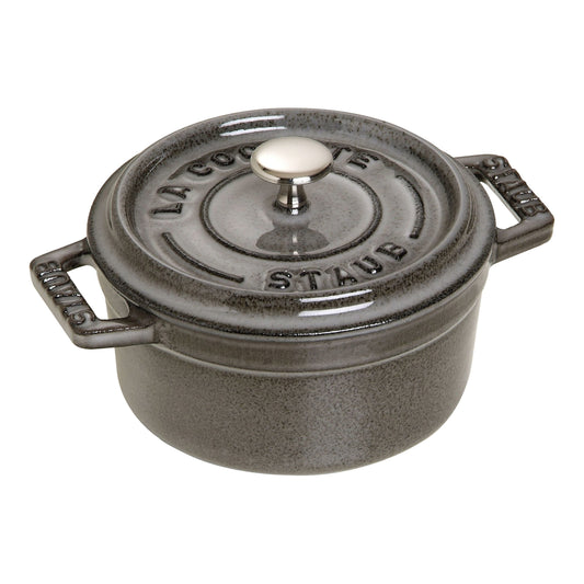 STAUB La Cocotte 250 mL Cast Iron Round Mini Cocotte, Graphite-Grey