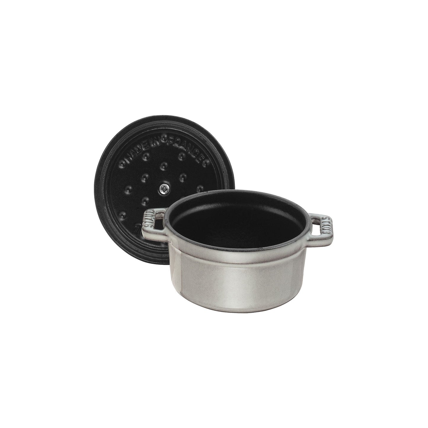 STAUB La Cocotte 250 mL Cast Iron Round Mini Cocotte, Graphite-Grey