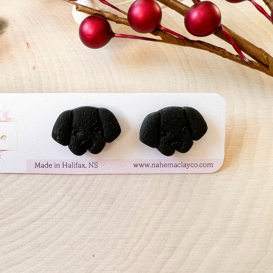 Dog Studs clay earrings