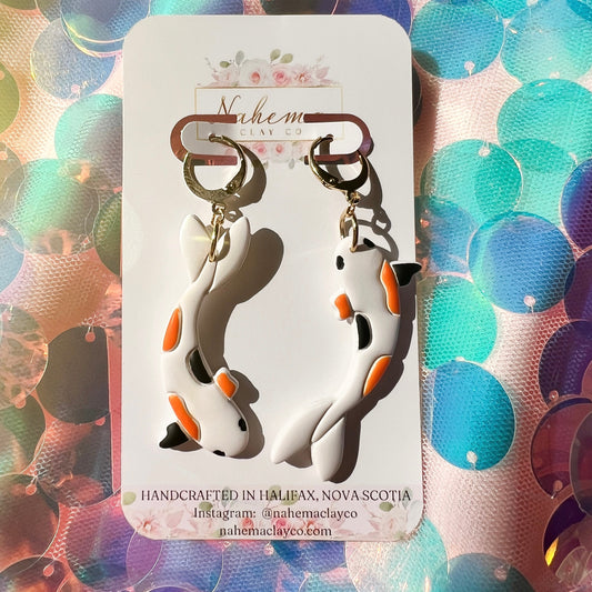 Koi Fish clay earrings