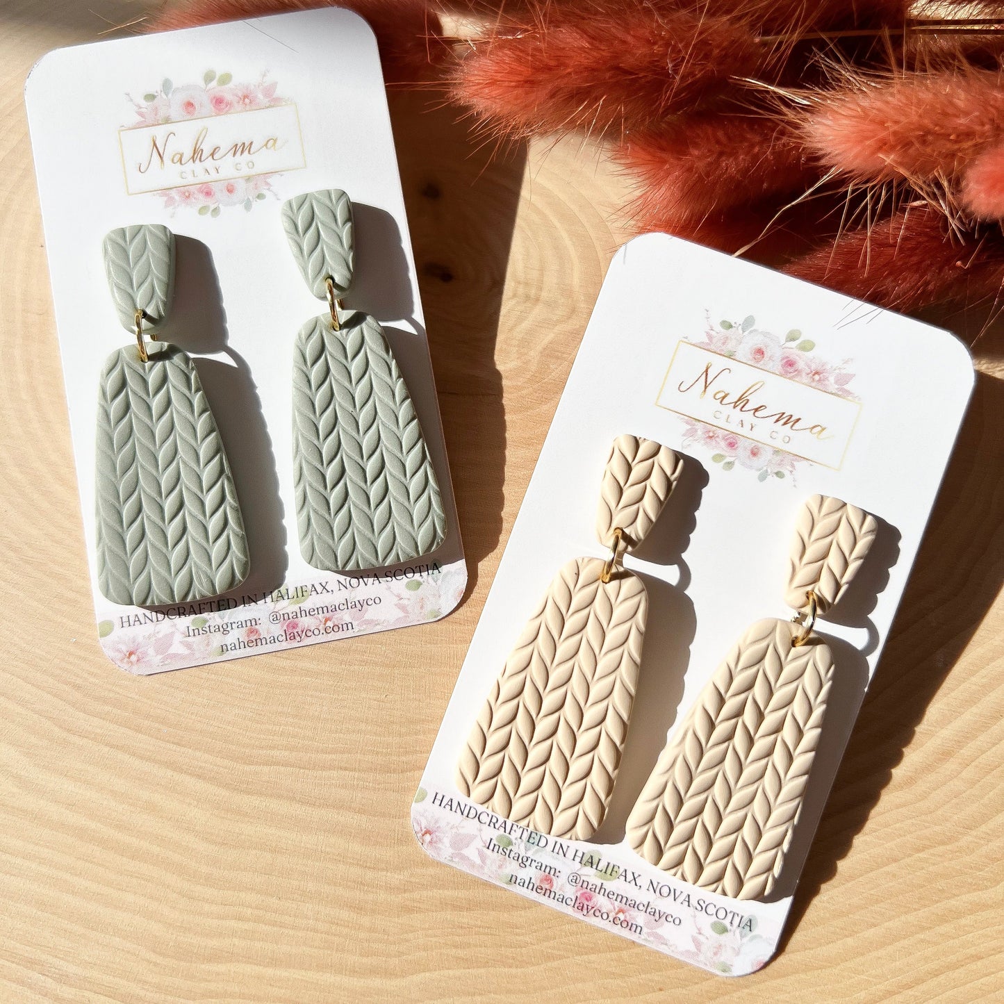 Sweater Weather clay earrings