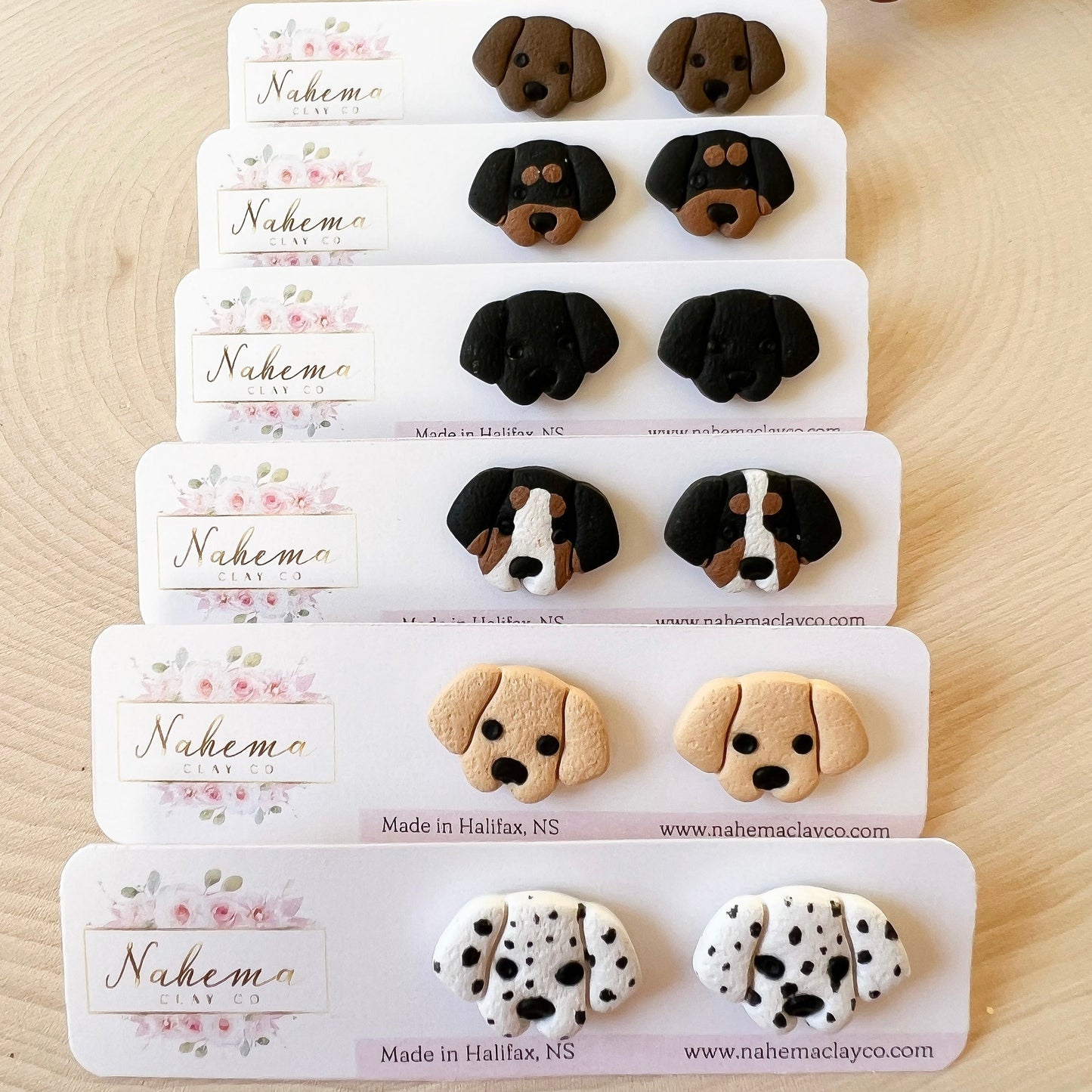 Dog Studs clay earrings