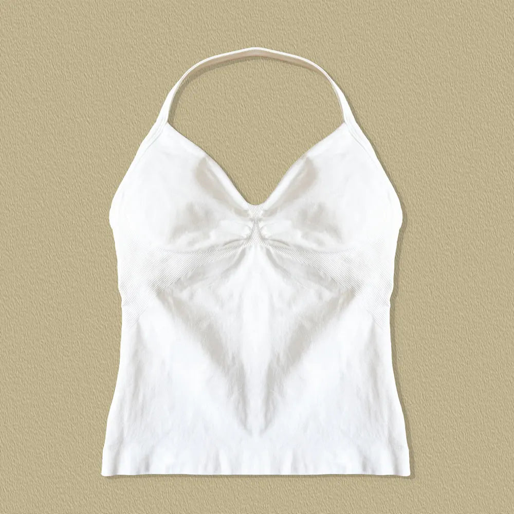 NCLAGEN Impact Longline Strappy Top Sports Yoga Vest Women's Fitness Tank Top Gym Beautiful Open Back Bra Running Workout Halter