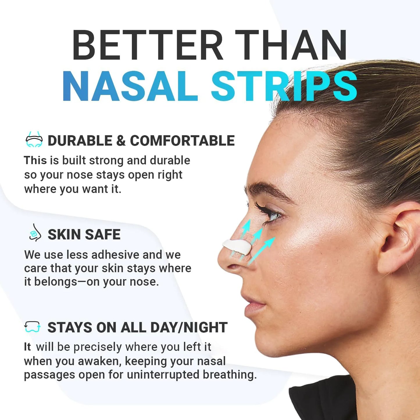 Sport Nasal Breathing Dilator Kit – Anti-Snoring Nose Clip & Sleep Nasal Strips for Better Breathing