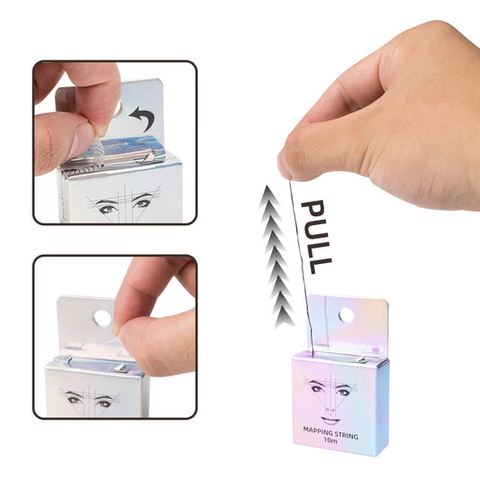 10m Eyebrow Mapping Marker Thread – Pre-Inked Microblading PMU String for Precise Brows