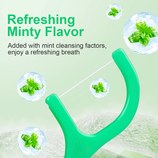 Mint Dental Floss Sticks – Portable Disposable Oral Care Picks for Deep Interdental Cleaning