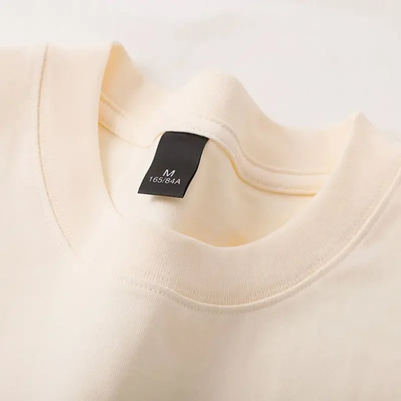 600grams 100% Cotton Men Oversized Heavyweight T Shirt Summer Women Short Sleeve Top Casual Men's Tees