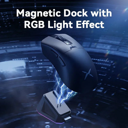 Wireless Gaming Mouse Ergonomic 8K Polling Rate PAW3395 63g Magnetic RGB Charging Dock for Right Big Hand PC Gamer