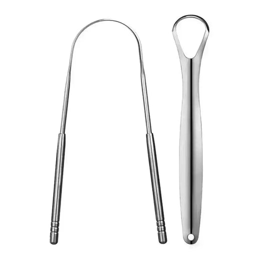 1/2 Pcs Reusable Stainless Steel Tongue Scraper – Oral Hygiene Cleaner for Fresh Breath & Healthy Mouth