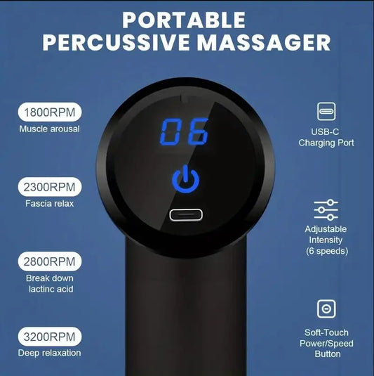 Mini Muscle Massage Gun – Portable Deep Tissue Handheld Percussion Massager for Back, Neck & Legs
